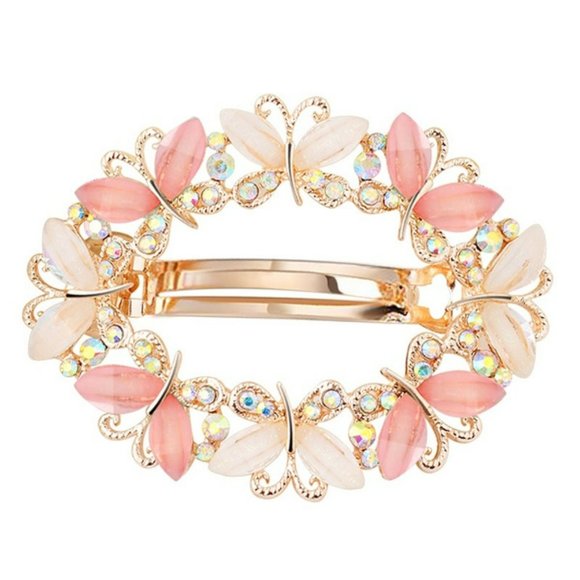 Pink Rhinestone Barrette - Picture 2 of 5